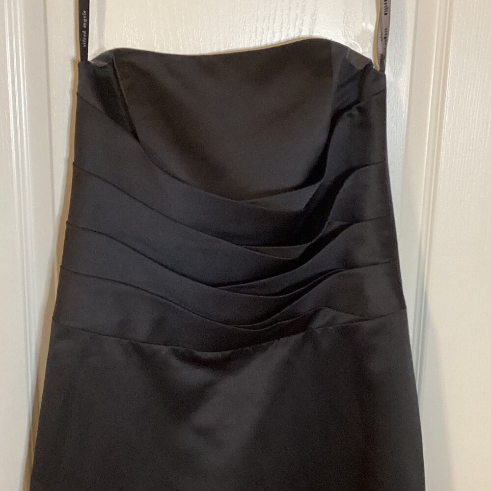 Alfred Angelo Women's Long Black Strapless Maxi Dress Gown